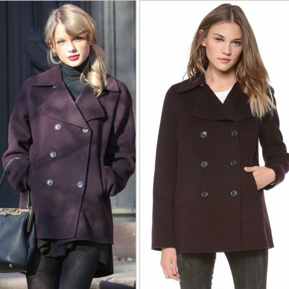 Vince Wool Peacoat Blazer Jacket Purple Women’s Size Large Pristine Condition